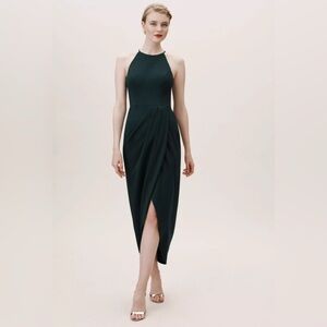BHLDN Dark Green Midi Dress